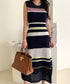 Striped Mesh Dress